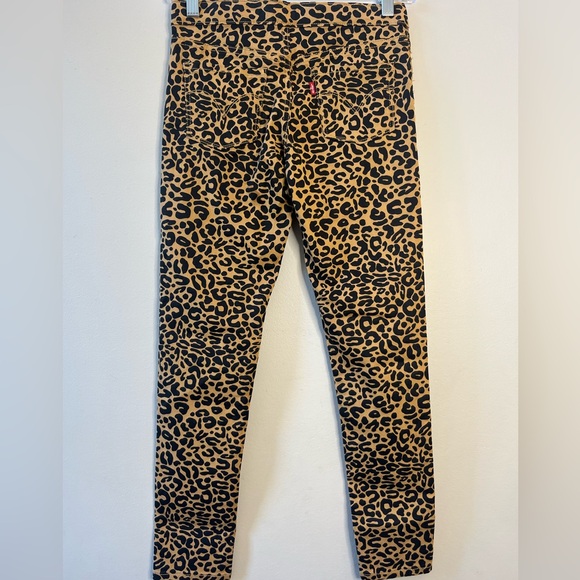 Levi's Girl’s 12R Black Tan Leopard Print Jeggings Comfortable Fun Pull On Pants - Picture 4 of 8